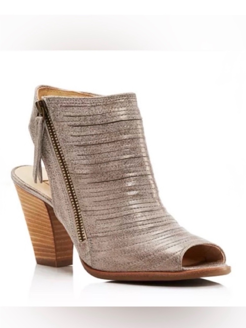 Paul Green Taupe Peep-Toe Booties - Taupe